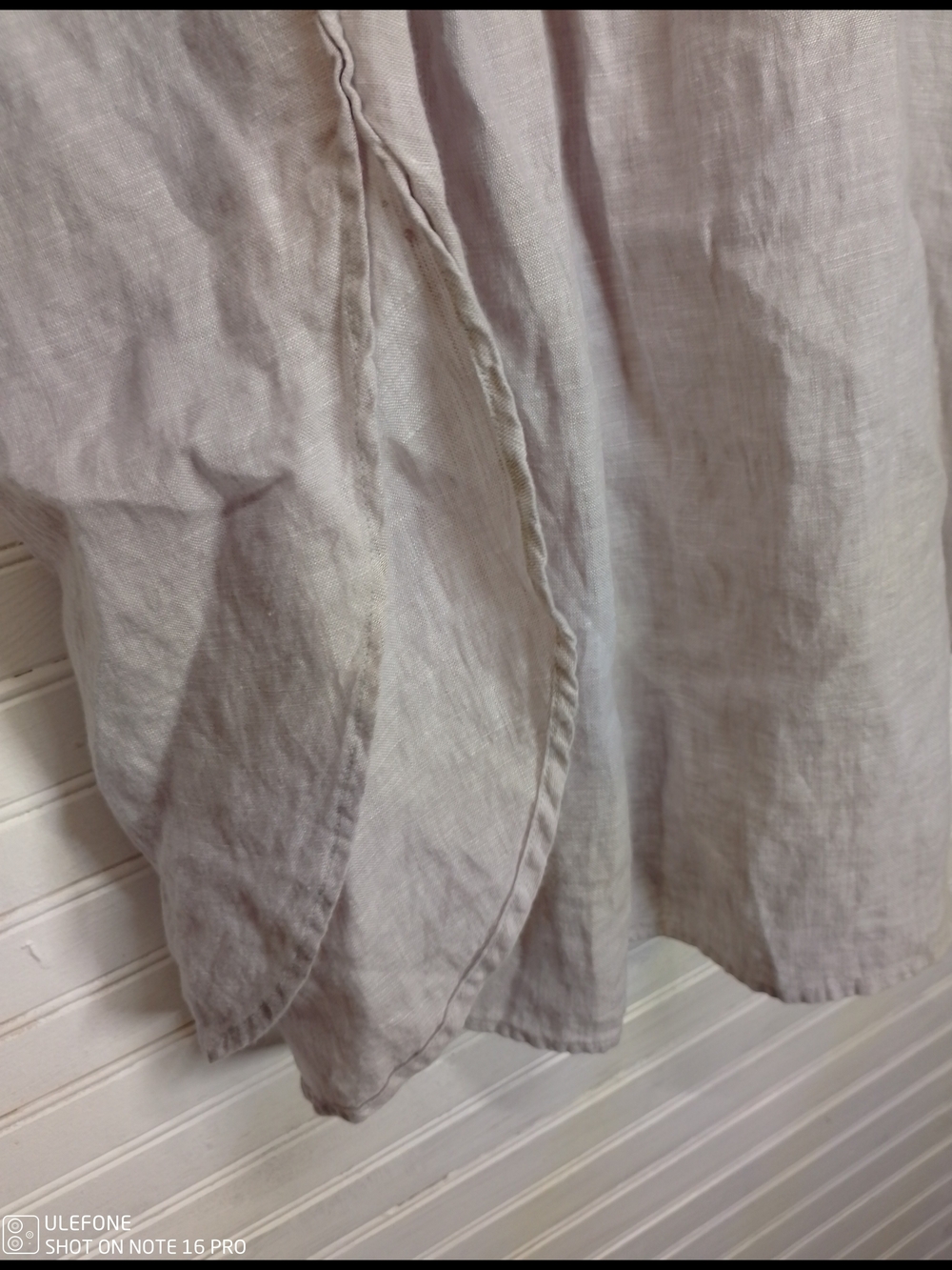 Tahari Lightweight Linen Button-Down Shirt in Light Gray - Womens - Picture 3 of 8